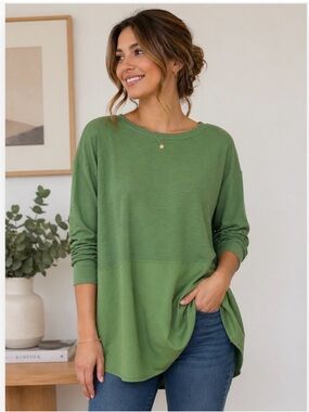 COS Green Mix Fabric Women’s Top- Green